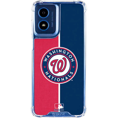 MLB Washington Nationals Split Moto G Play 4G (2024) Clear Case