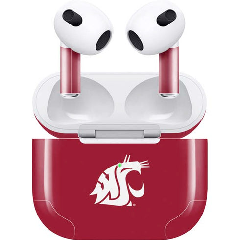 Washington State University Cougars Logo Apple AirPods (3rd Gen 2021) Skin