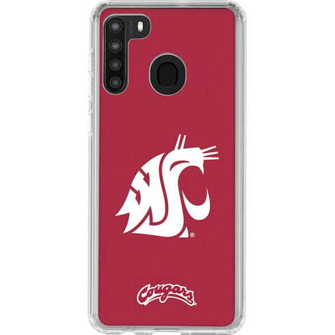 Washington State University Cougars Logo Galaxy A21 Clear Case