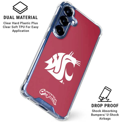 Washington State University Cougars Logo Galaxy S25 FE Clear Case