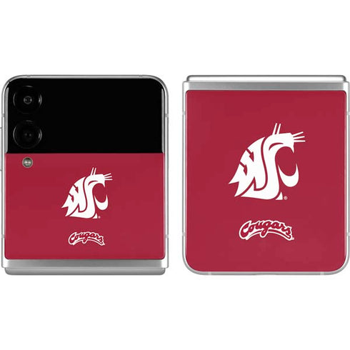 Washington State University Cougars Logo Galaxy Z Flip4 5G Skin