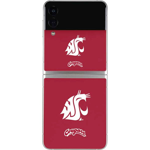 Washington State University Cougars Logo Galaxy Z Flip4 5G Skin