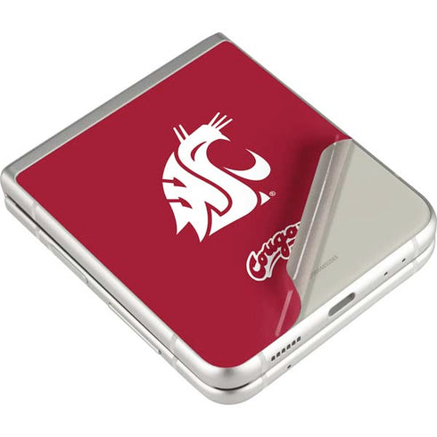 Washington State University Cougars Logo Galaxy Z Flip4 5G Skin