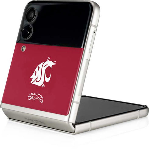 Washington State University Cougars Logo Galaxy Z Flip4 5G Skin
