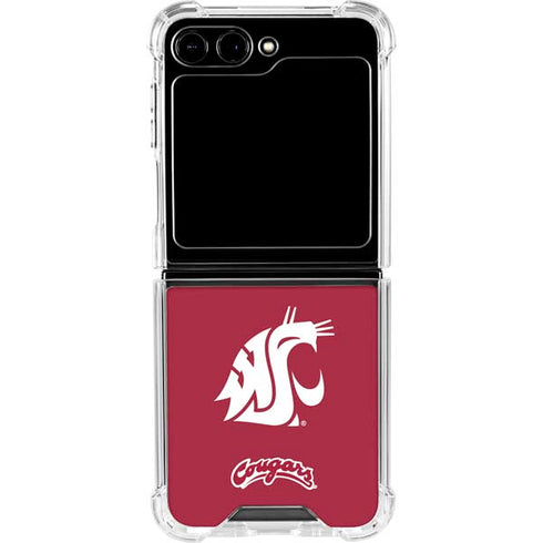 Washington State University Cougars Logo Galaxy Z Flip5 5G Clear Case