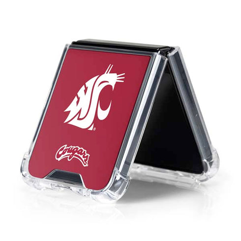 Washington State University Cougars Logo Galaxy Z Flip5 5G Clear Case