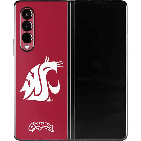Washington State University Cougars Logo Galaxy Z Fold3 5G Skin