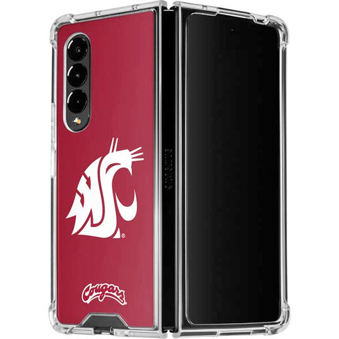 Washington State University Cougars Logo Galaxy Z Fold4 5G Clear Case