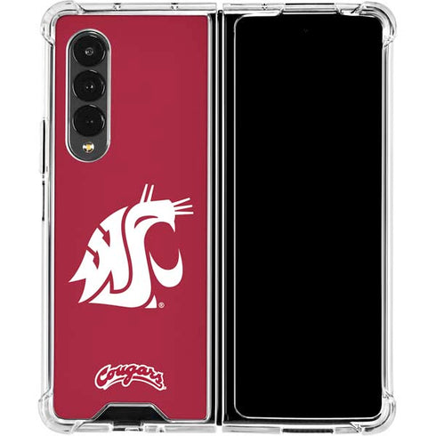 Washington State University Cougars Logo Galaxy Z Fold4 5G Clear Case