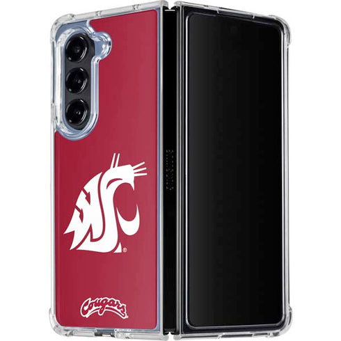Washington State University Cougars Logo Galaxy Z Fold5 5G Clear Case