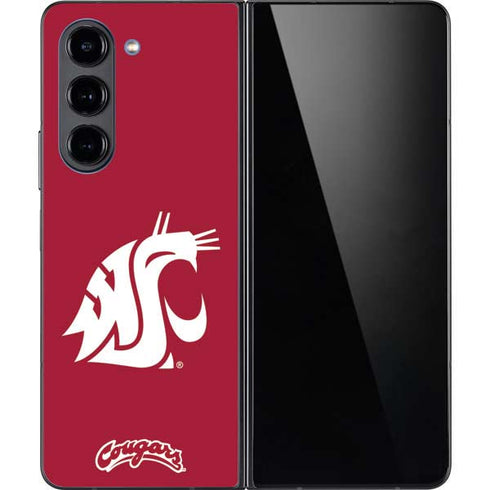 Washington State University Cougars Logo Galaxy Z Fold5 5G Skin