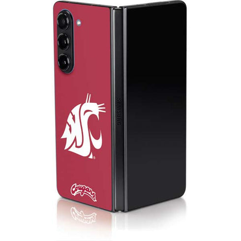 Washington State University Cougars Logo Galaxy Z Fold5 5G Skin