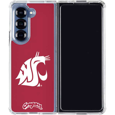 Washington State University Cougars Logo Galaxy Z Fold6 Clear Case