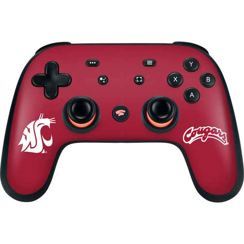 Washington State University Cougars Logo Google Stadia Controller Skin