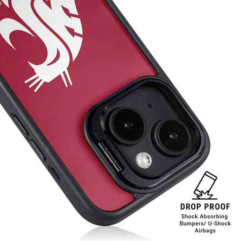 Washington State University Cougars Logo iPhone 14 Plus Kickstand Case