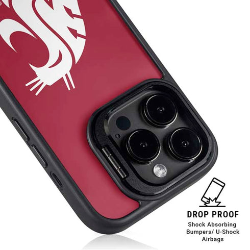 Washington State University Cougars Logo iPhone 14 Pro Kickstand Case
