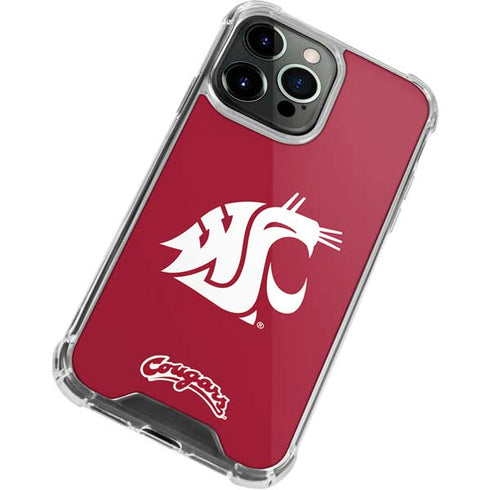 Washington State University Cougars Logo iPhone 15 Pro Max Clear Case