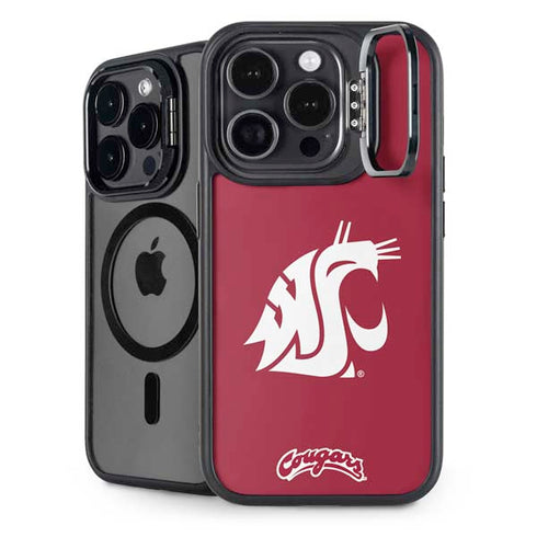 Washington State University Cougars Logo iPhone 14 Pro Max Kickstand Case