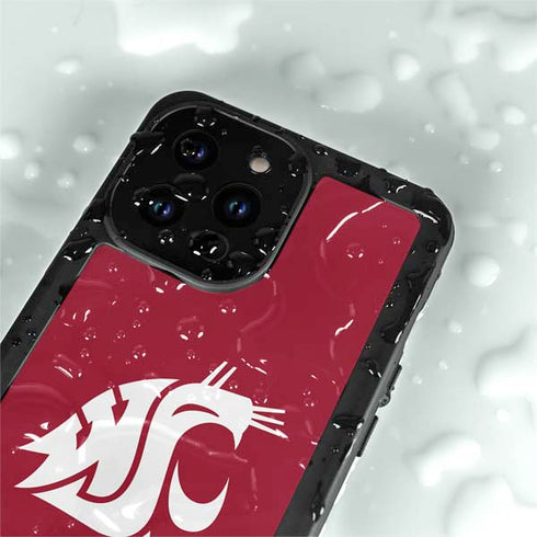 Washington State University Cougars Logo iPhone 14 Pro Max Waterproof Case