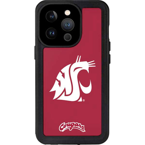 Washington State University Cougars Logo iPhone 14 Pro Waterproof Case