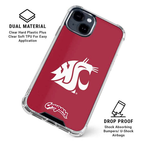 Washington State University Cougars Logo iPhone 15 Clear Case