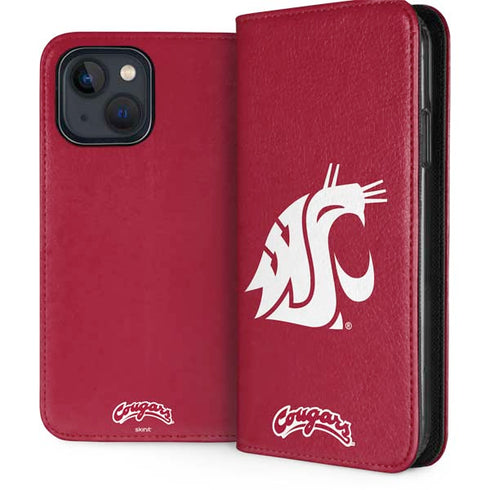 Washington State University Cougars Logo iPhone 15 Plus Folio Case