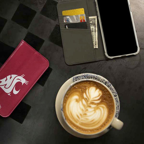 Washington State University Cougars Logo iPhone 15 Pro Folio Case