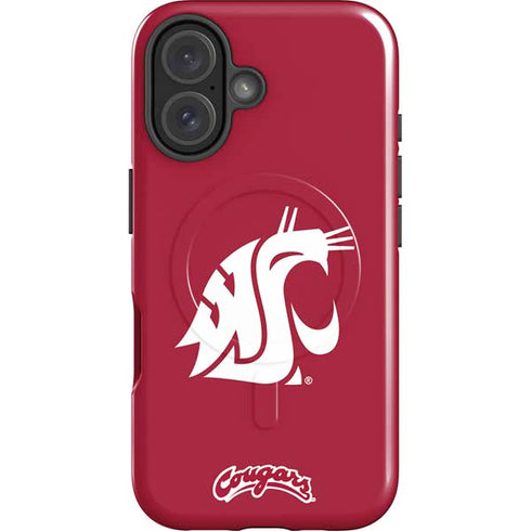 Washington State University Cougars Logo iPhone 16 Magsafe Impact Case
