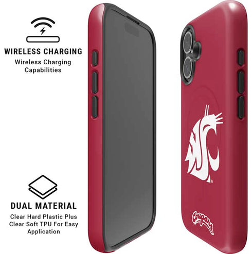 Washington State University Cougars Logo iPhone 16 Magsafe Impact Case