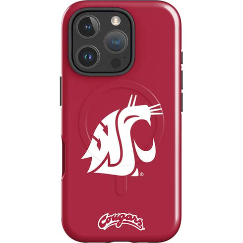 Washington State University Cougars Logo iPhone 16 Pro Magsafe Impact Case