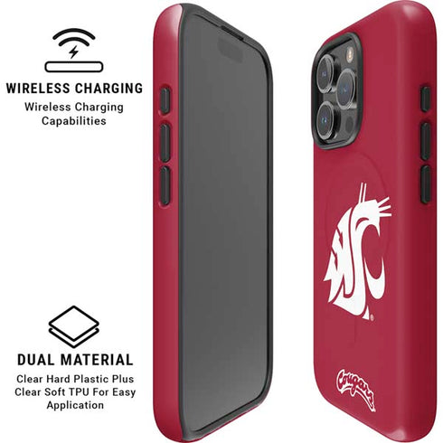 Washington State University Cougars Logo iPhone 16 Pro Max Magsafe Impact Case