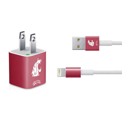 Washington State University Cougars Logo iPhone Charger (5W USB) Skin