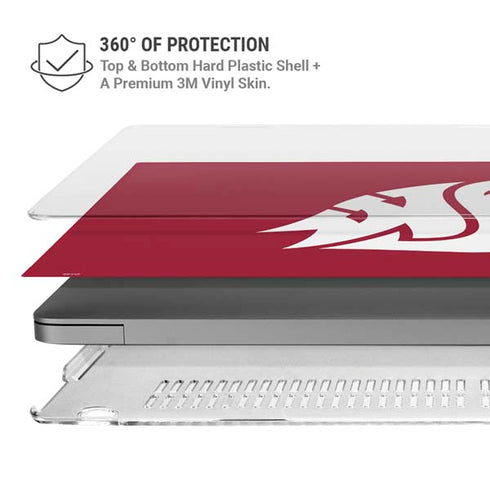 Washington State University Cougars Logo MacBook Pro 14in (2021-24) Case plus Skin