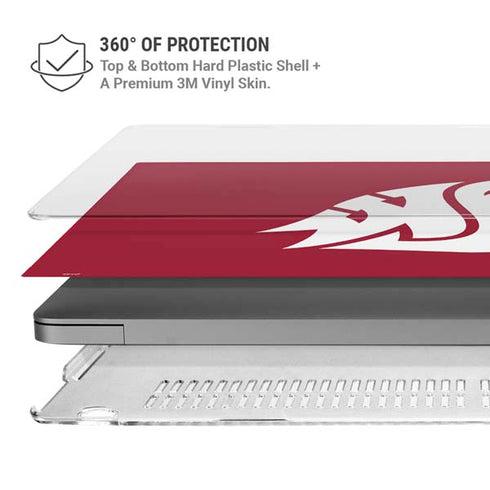 Washington State University Cougars Logo MacBook Pro 16in (2021-25) Case plus Skin
