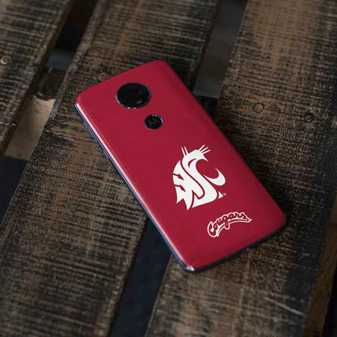 Washington State University Cougars Logo Moto E5 Plus Skin