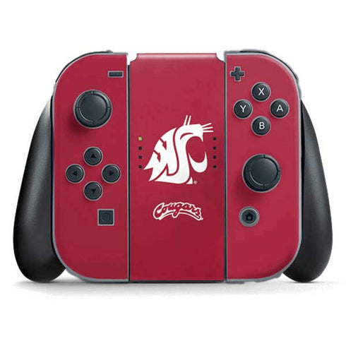 Washington State University Cougars Logo Nintendo Switch (2017-2021) Joy-Con Controller Skin