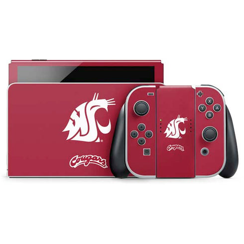 Washington State University Cougars Logo Nintendo Switch OLED (2021) Skin