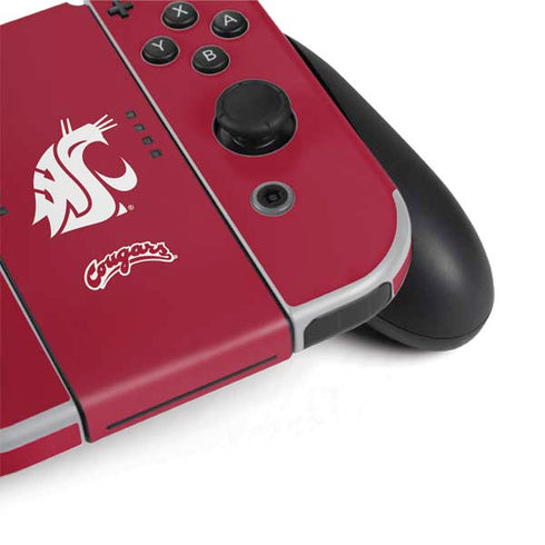 Washington State University Cougars Logo Nintendo Switch OLED (2021) Skin
