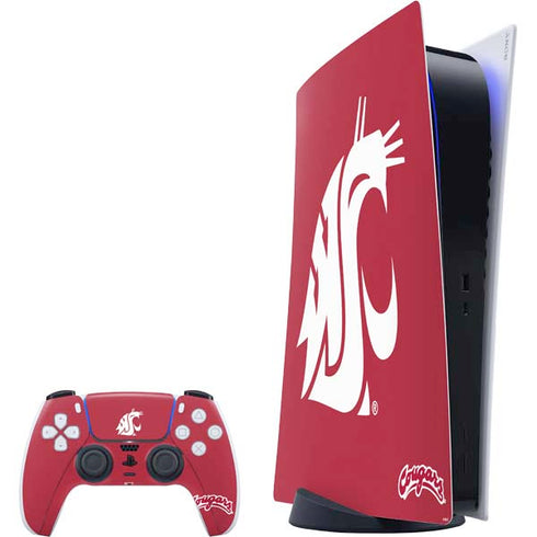 Washington State University Cougars Logo PS5 Digital Edition Bundle Skin