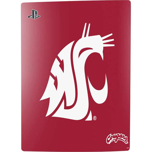 Washington State University Cougars Logo PS5 Digital Edition Console Skin