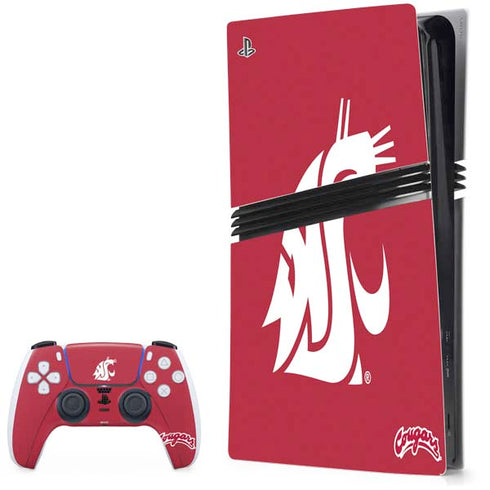 Washington State University Cougars Logo PS5 Pro Bundle Skin