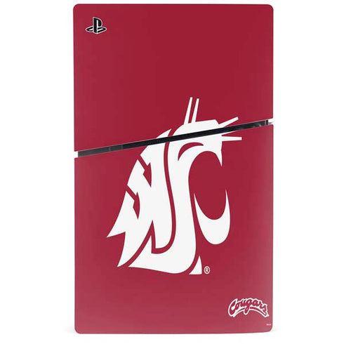 Washington State University Cougars Logo PS5 Slim Digital Edition Console Skin