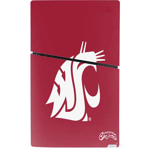 Washington State University Cougars Logo PS5 Slim Digital Edition Console Skin