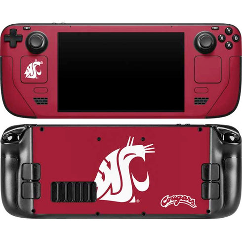 Washington State University Cougars Logo Steam Deck Handheld Gaming Computer OLED Skin