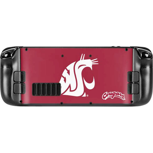 Washington State University Cougars Logo Steam Deck Handheld Gaming Computer OLED Skin