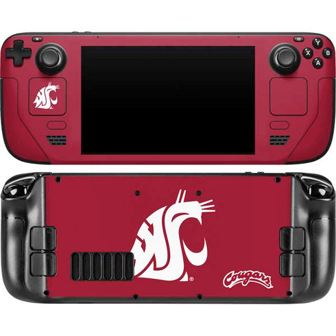 Washington State University Cougars Logo Steam Deck Handheld Gaming Computer Skin