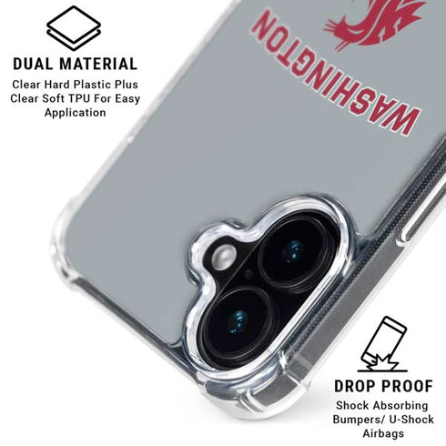 Washington State University Logo iPhone 16 Clear Case