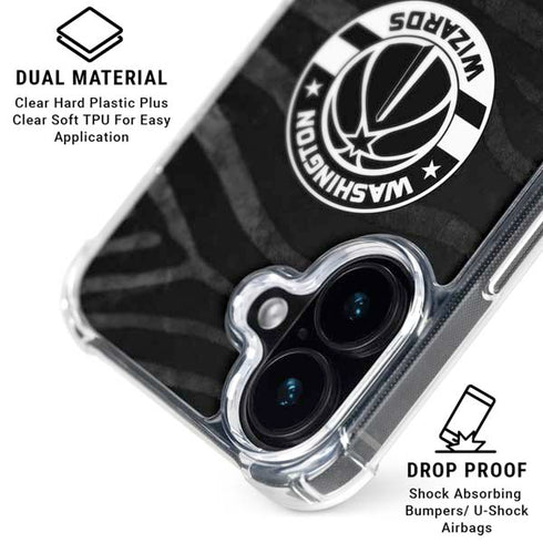 NBA Washington Wizards Animal Print iPhone 16 Plus Clear Case