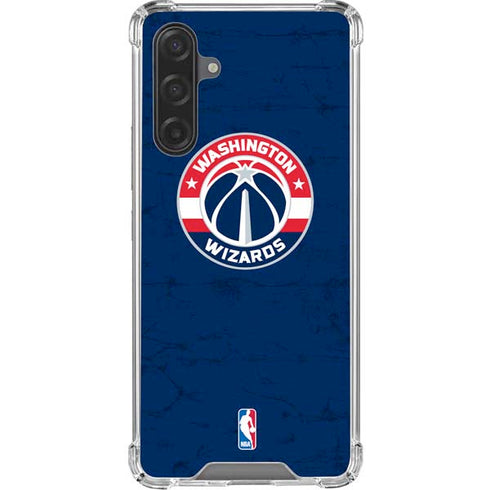 NBA Washington Wizards Blue Distressed Galaxy A17 Clear Case