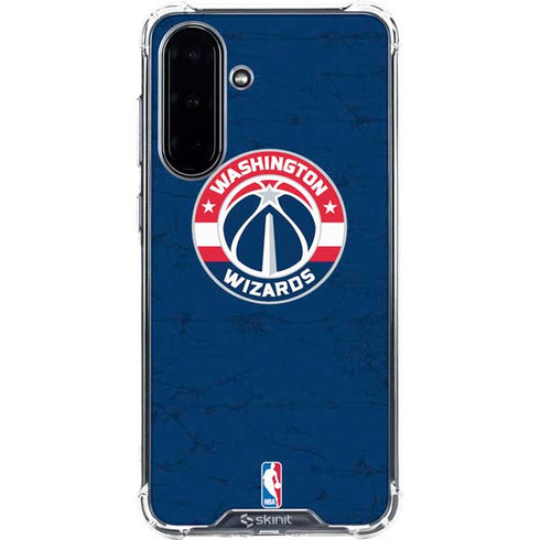 NBA Washington Wizards Blue Distressed Galaxy A36 5G Clear Case